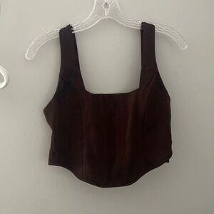 Brown Motel Corset Top